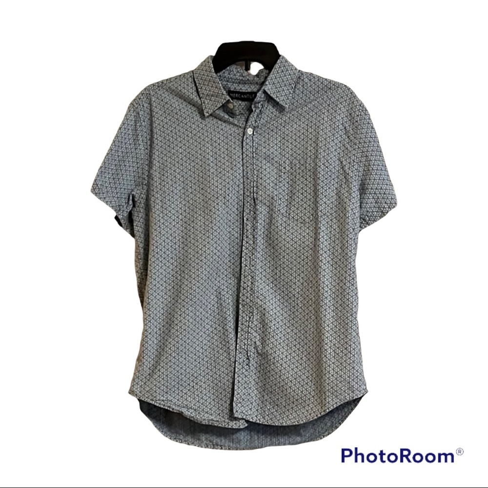 Blue Patterned J Crew Button Up Shirt (Mens Medium)